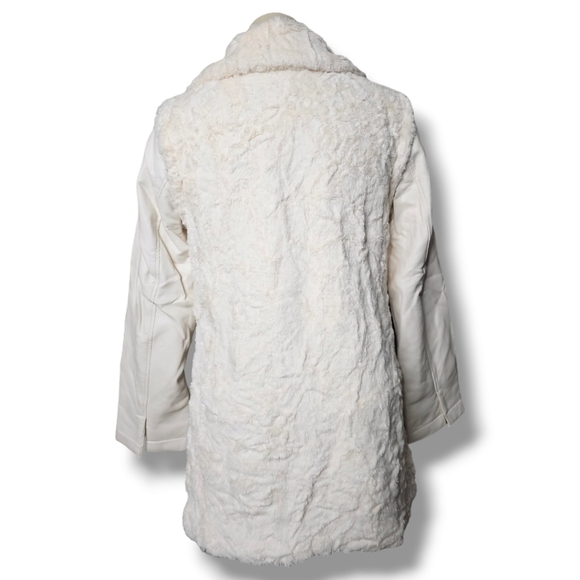 Dennis Besso Vegan faux Fur & Leather Jacket. Removable sleeves - Picture 3 of 9